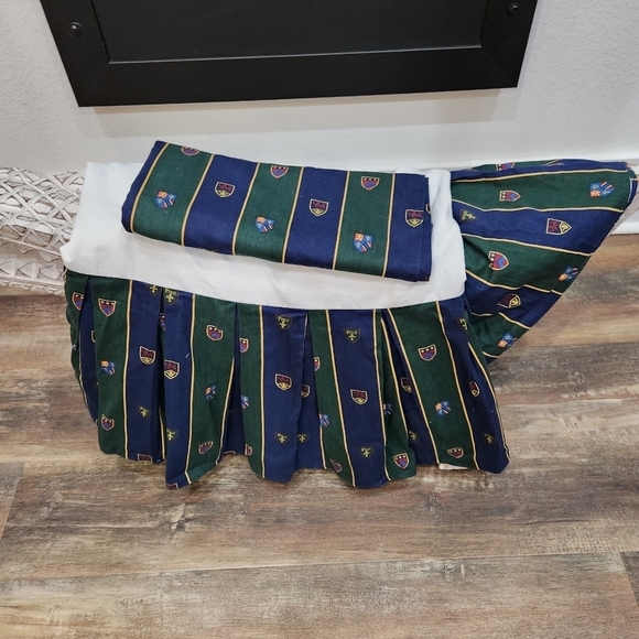 Vintage Ralph Lauren Polo Crest Coat Of Arms Pillowcase Sham & Twin Bedskirt